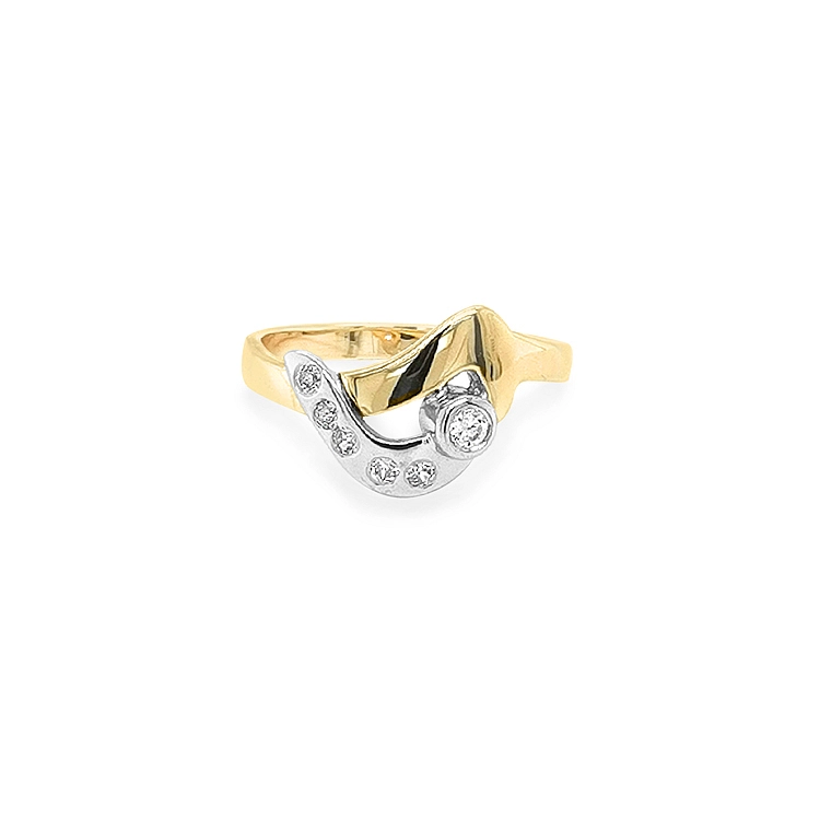 Nhẫn vàng đính đá zircon làm từ vàng kết hợp