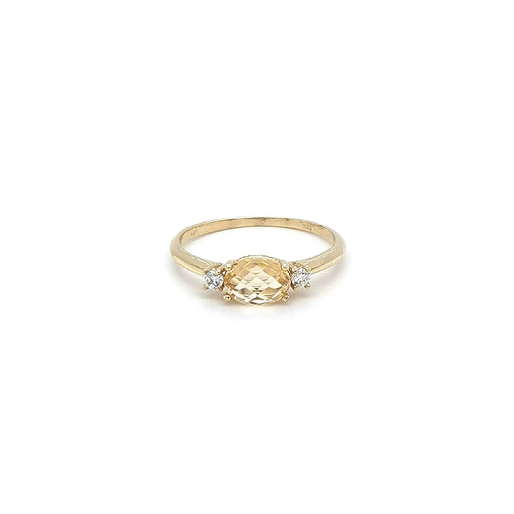 Nhẫn vàng đính đá citrine
