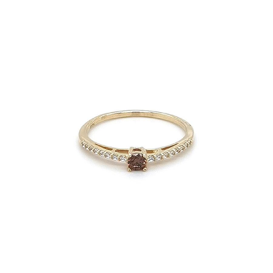 Nhẫn vàng với đá Záhněda và Zircon
