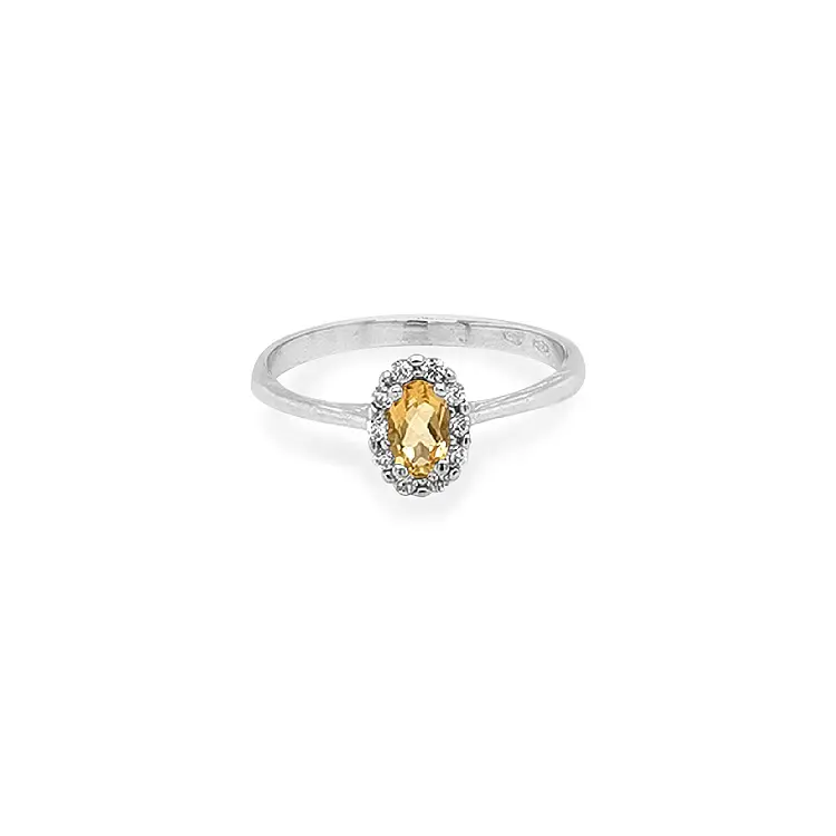 Nhẫn vàng đính đá màu