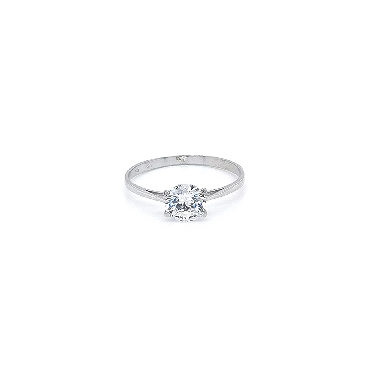 Nhẫn đính hôn bằng vàng trắng và zircon