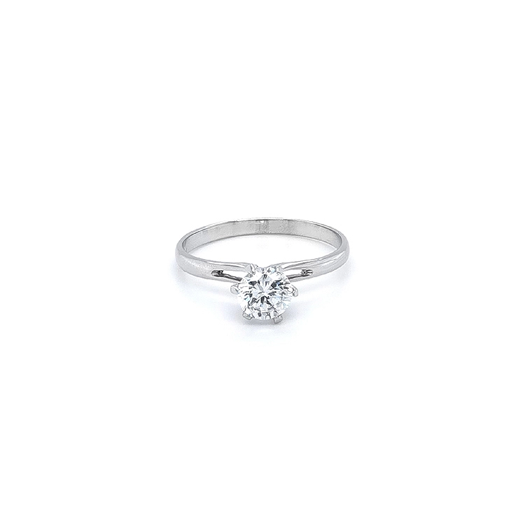 Nhẫn đính hôn bằng vàng trắng và zircon