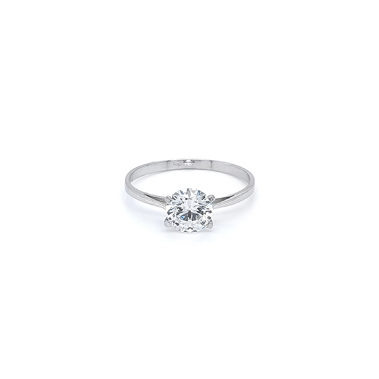 Nhẫn đính hôn bằng vàng trắng và zircon