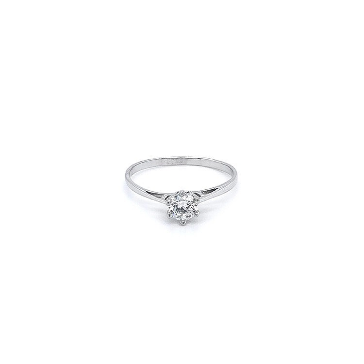 Nhẫn đính hôn bằng vàng trắng và zircon