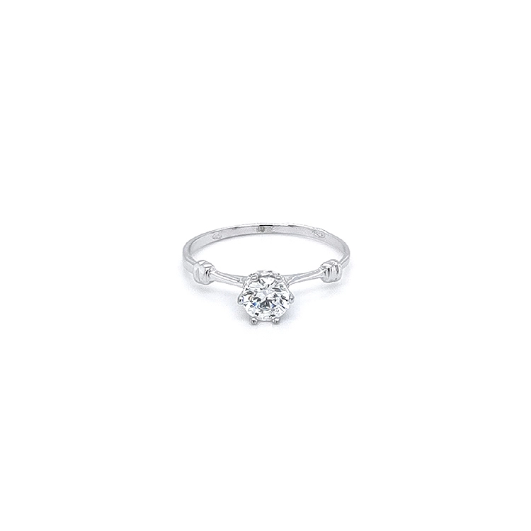 Nhẫn đính hôn bằng vàng trắng và zircon