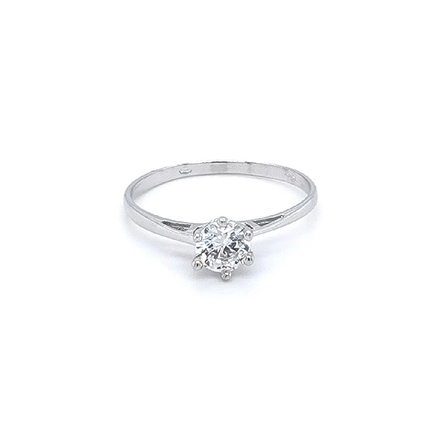 Nhẫn đính hôn bằng vàng trắng và zircon