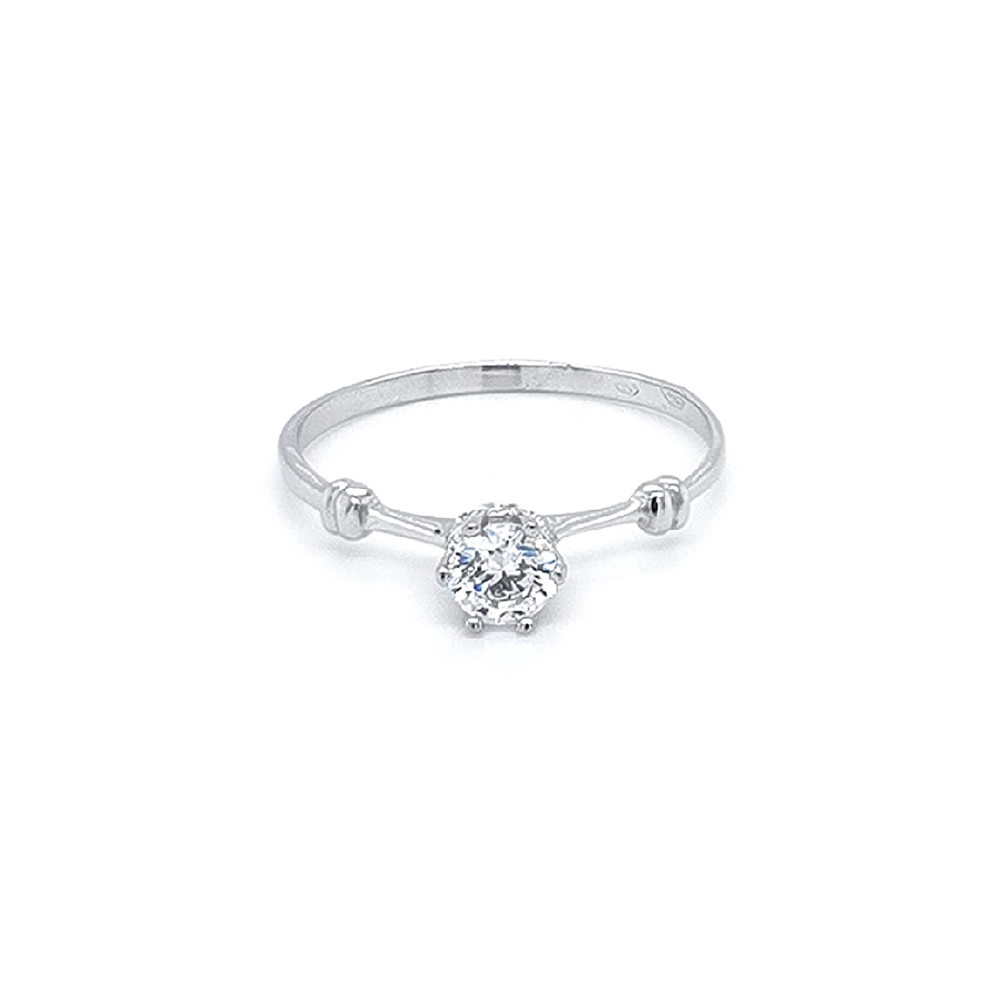 Nhẫn đính hôn bằng vàng trắng và zircon