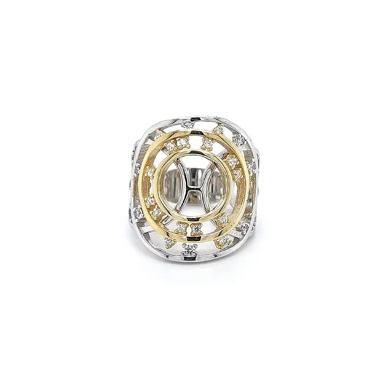 Nhẫn kết hợp vàng và zirconia