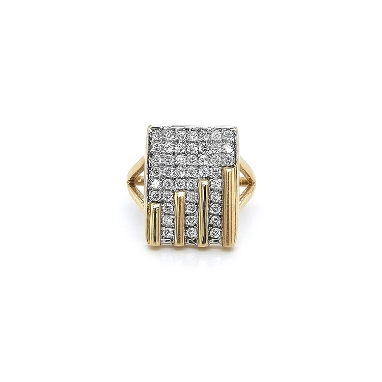 Nhẫn kết hợp vàng và zirconia