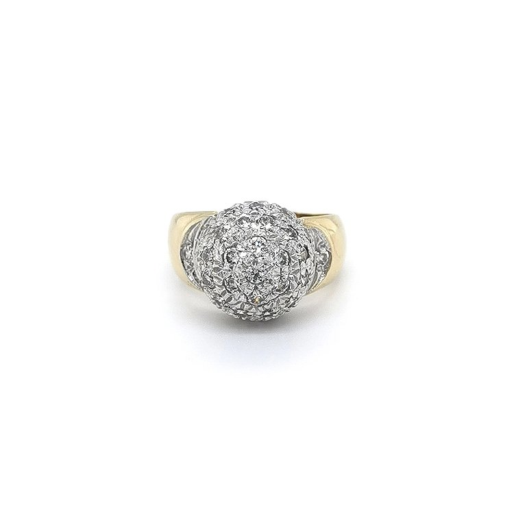 Nhẫn đính đá zirconia kết hợp vàng