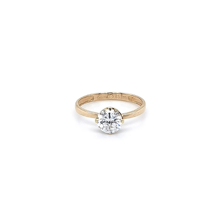 Nhẫn đính hôn bằng vàng với đá zircon