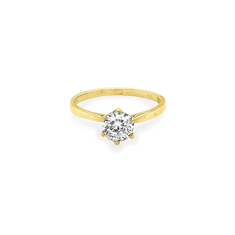 Nhẫn đính hôn bằng vàng với đá zircon