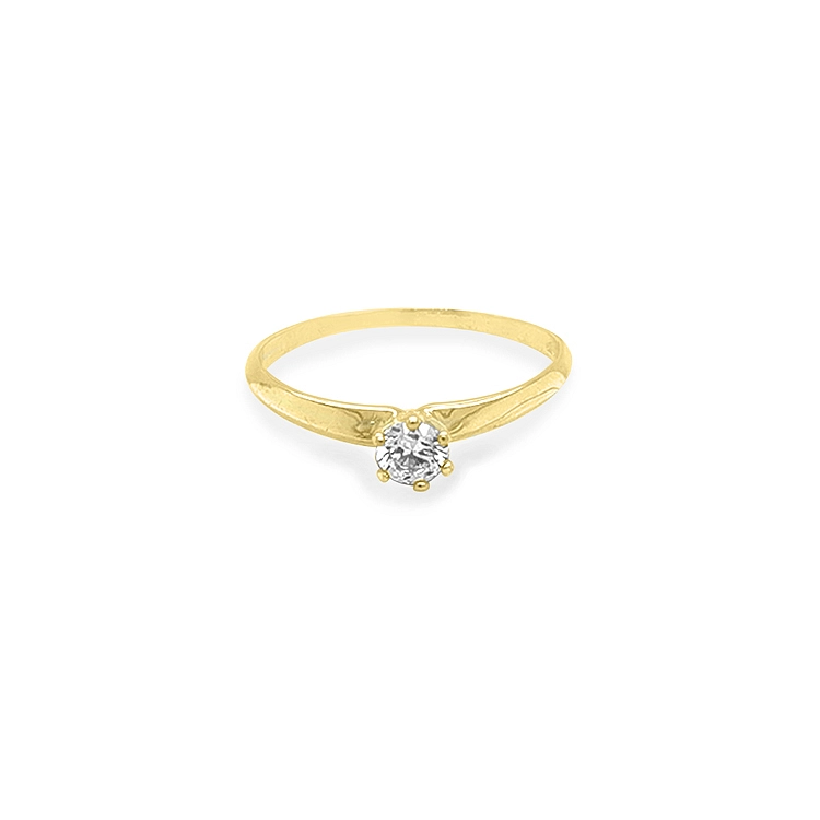 Nhẫn đính hôn bằng vàng với đá zircon