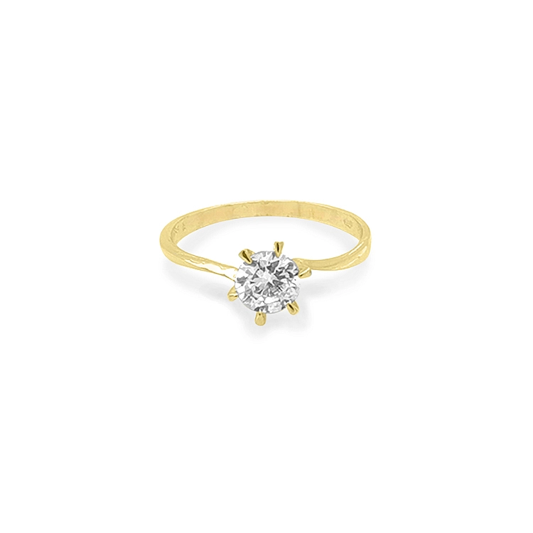 Nhẫn đính hôn bằng vàng với đá zircon