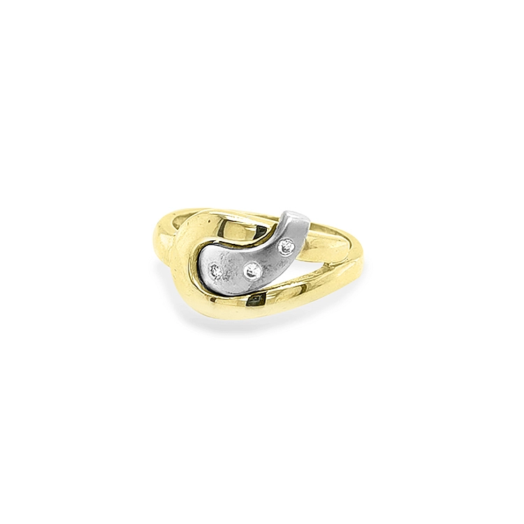 Nhẫn vàng đính đá zircon làm từ vàng kết hợp