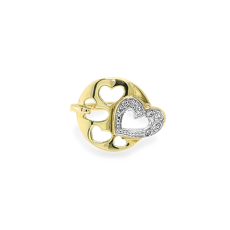 Nhẫn vàng với đá zircon hình trái tim