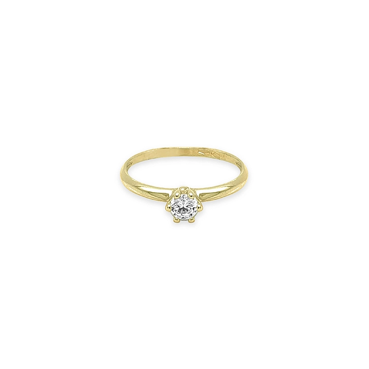 Nhẫn đính hôn bằng vàng có đá cubic zirconia