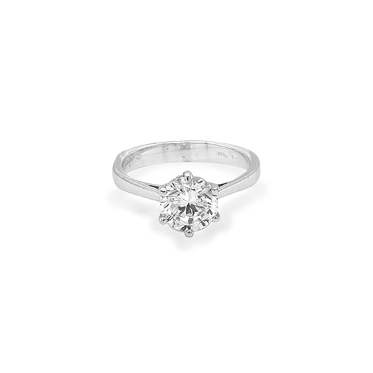 Nhẫn đính hôn bằng vàng với đá zircon