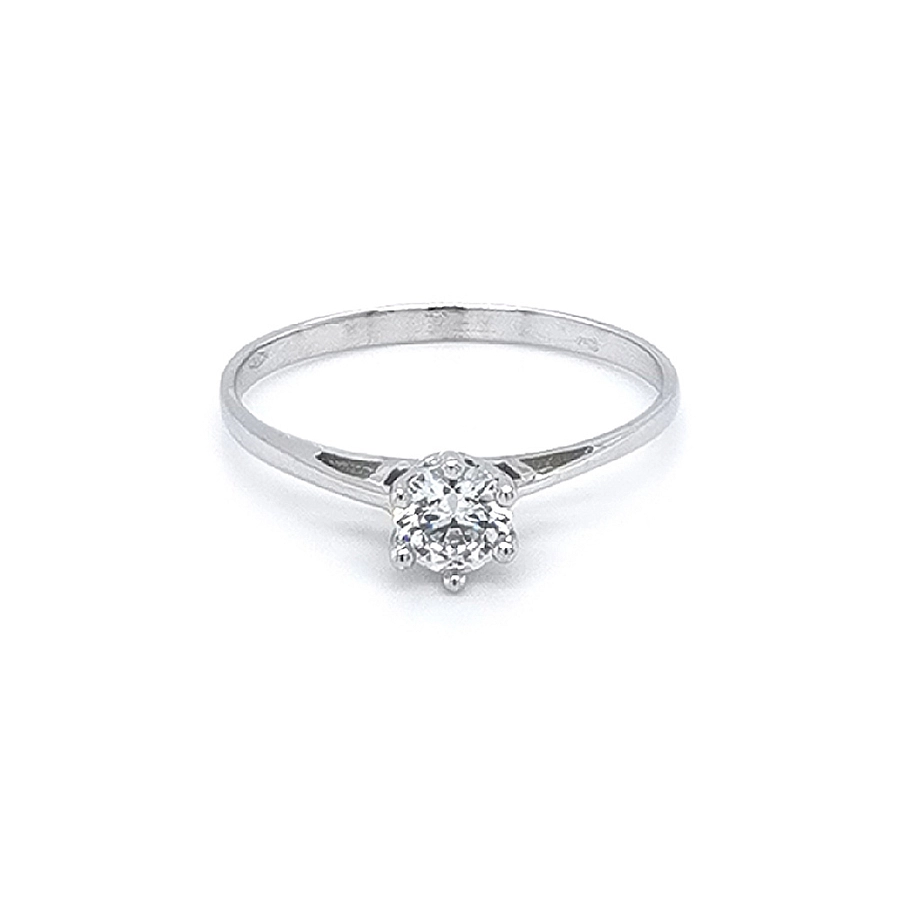 Nhẫn đính hôn bằng vàng trắng và zircon