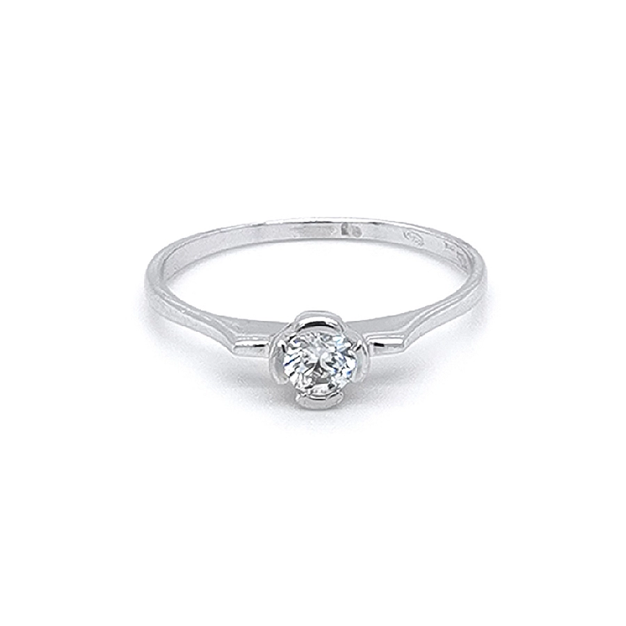 Nhẫn đính hôn bằng vàng trắng và zircon