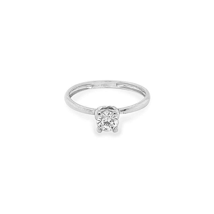 Nhẫn đính hôn bằng vàng với đá zircon