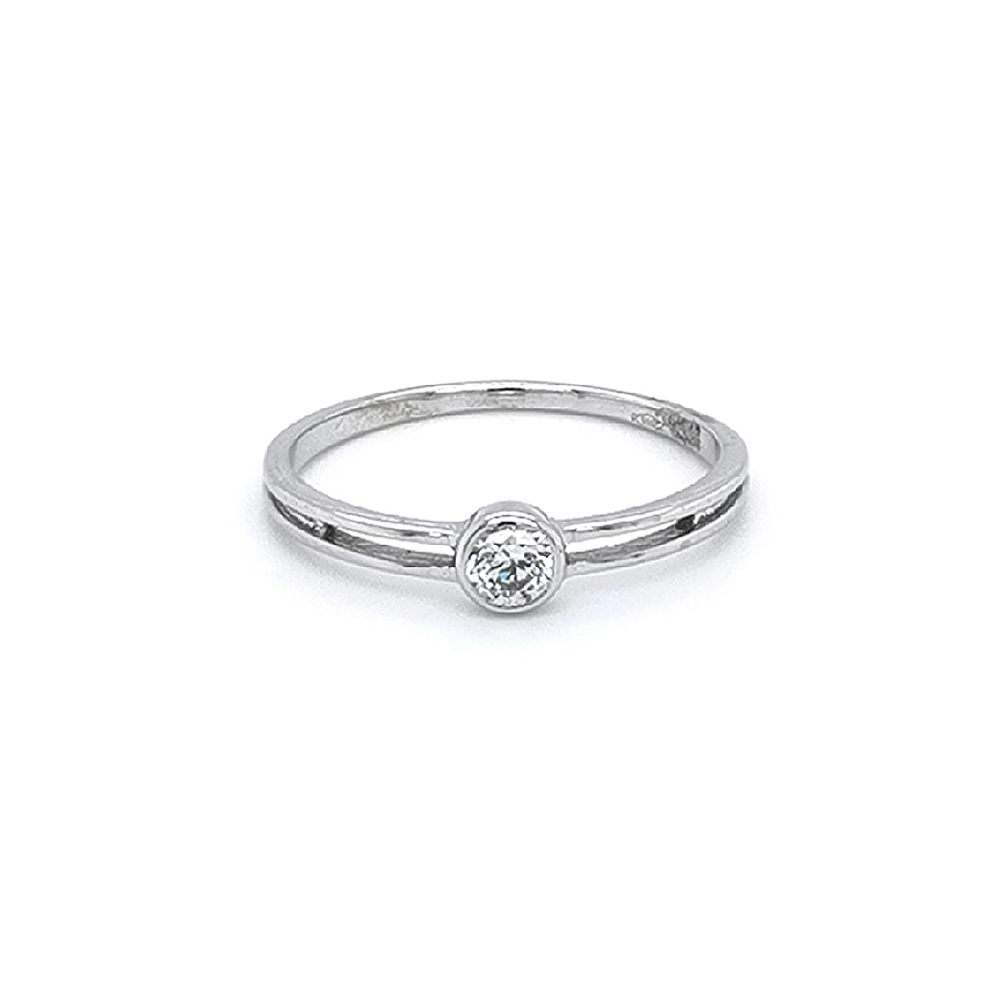 Nhẫn đính hôn bằng vàng trắng và zircon