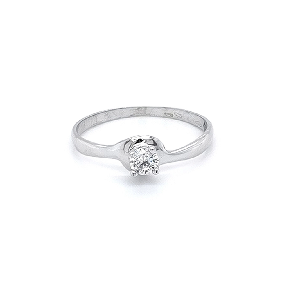 Nhẫn đính hôn bằng vàng trắng và zircon