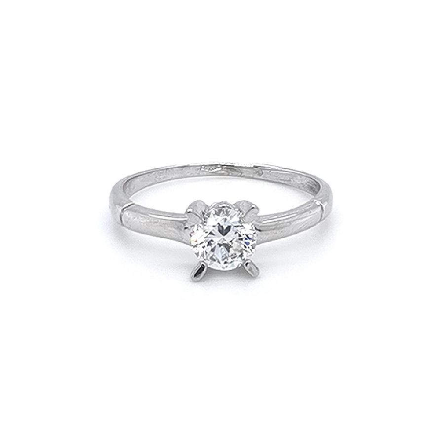 Nhẫn đính hôn bằng vàng trắng và zircon