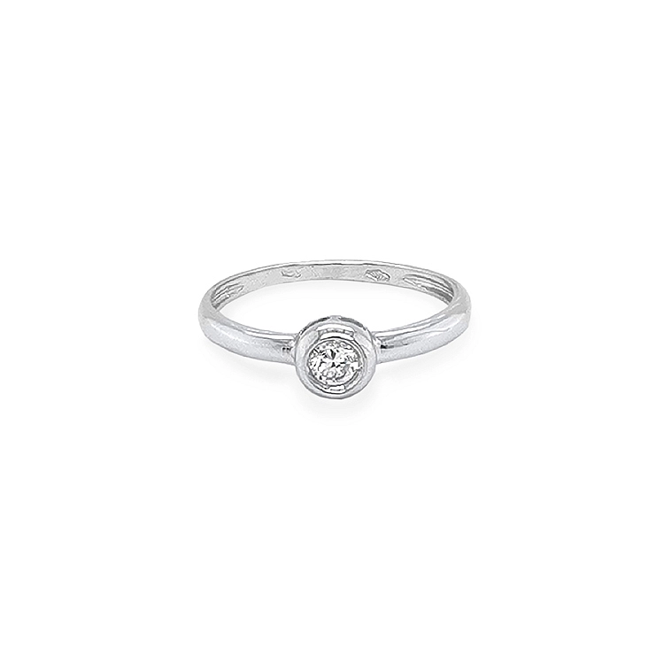 Nhẫn đính hôn bằng vàng với đá zircon