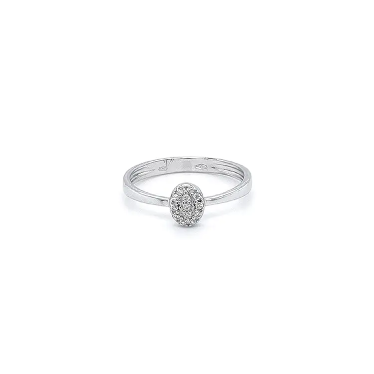 Nhẫn vàng trắng đính đá zircon trắng