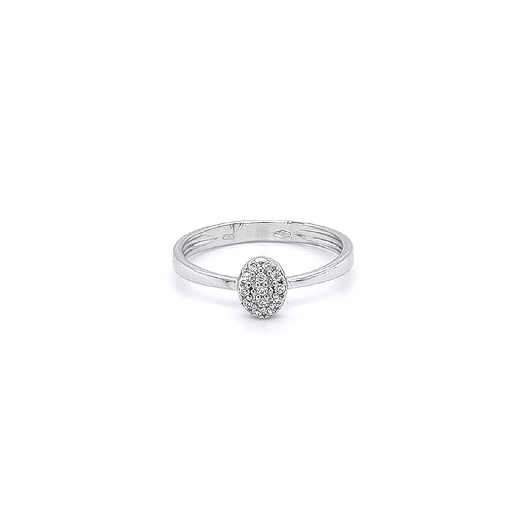 Nhẫn vàng trắng đính đá zircon trắng