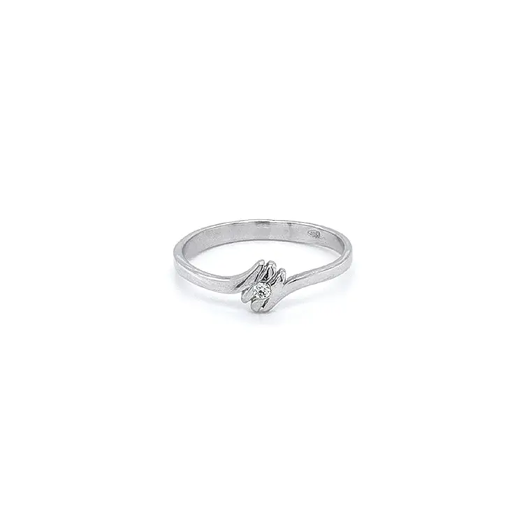 Nhẫn đính đá zircon từ vàng trắng