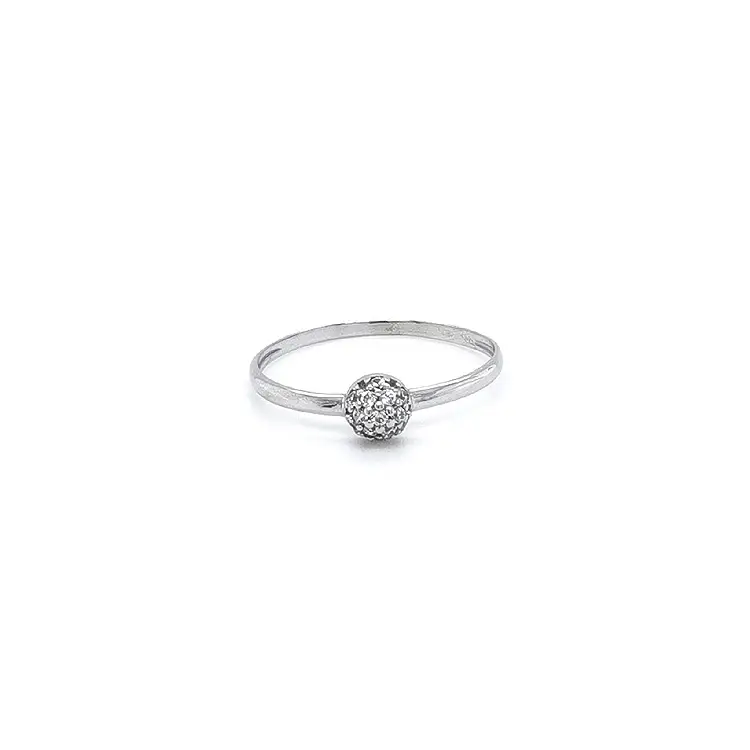 Nhẫn vàng trắng đính đá zircon trắng
