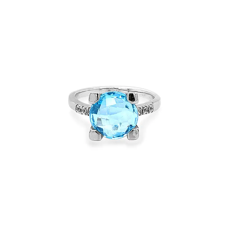 Nhẫn vàng đính đá zircon màu