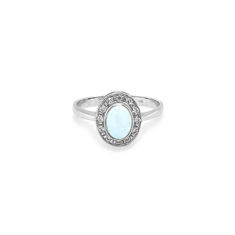 Nhẫn vàng đính ngọc opal và zircon