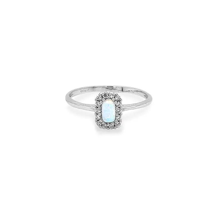 Nhẫn vàng đính ngọc opal và zircon