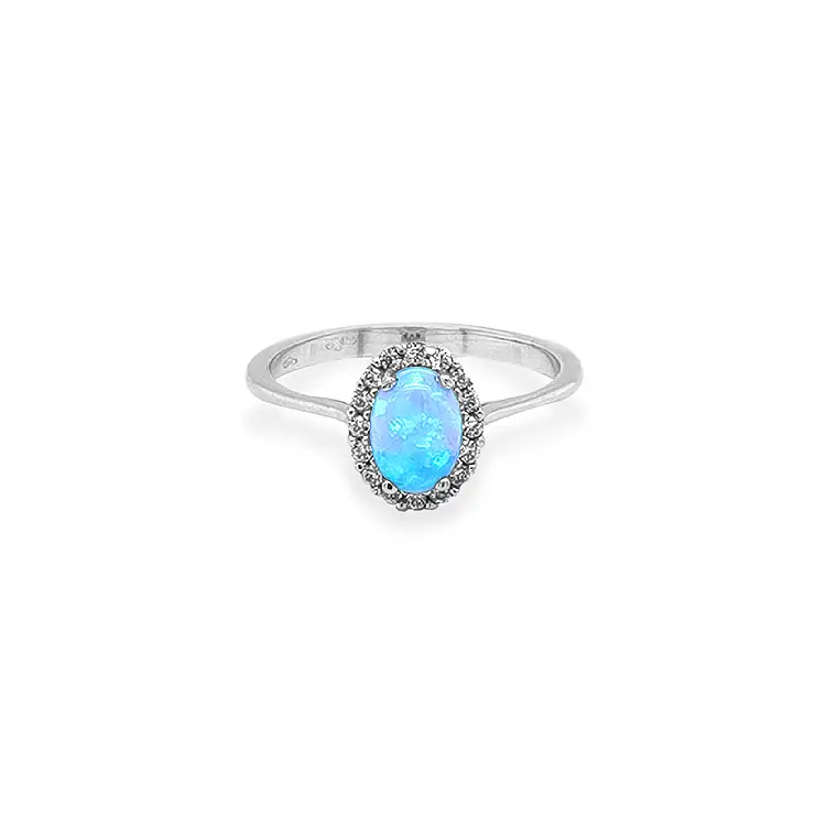 Nhẫn vàng đính ngọc opal và zircon