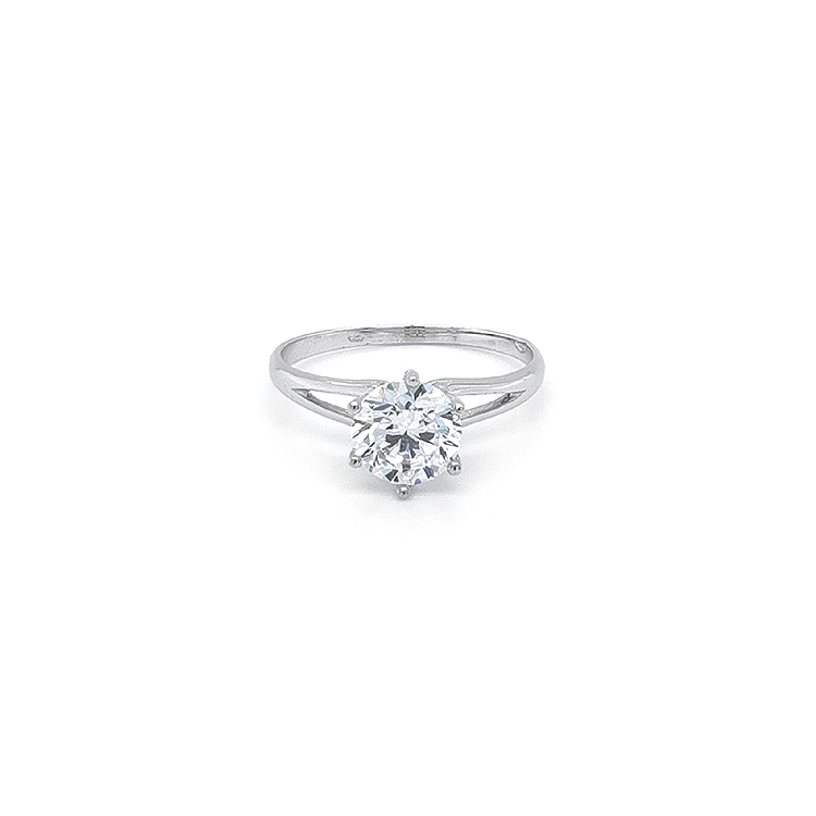 Nhẫn đính hôn bằng vàng trắng và zircon