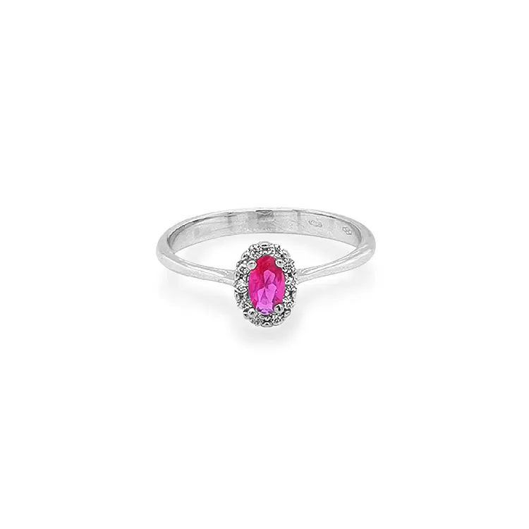 Nhẫn vàng đính đá màu