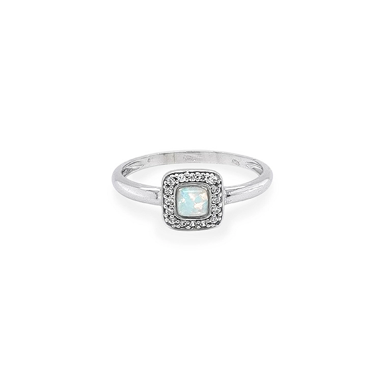 Nhẫn vàng đính ngọc opal và zircon