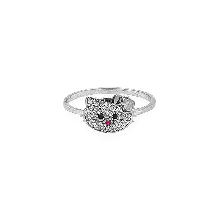 Nhẫn vàng Hello Kitty đính đá zircon