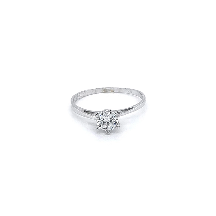 Nhẫn đính hôn bằng vàng trắng và zircon
