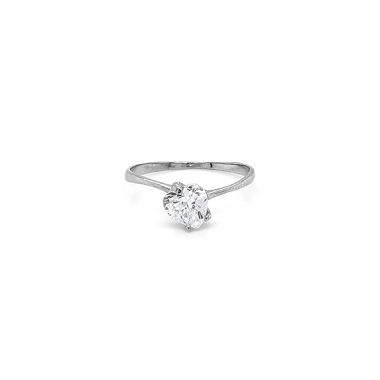 Nhẫn đính hôn bằng vàng trắng và zircon