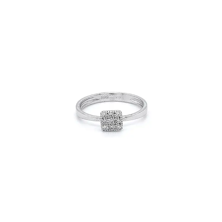 Nhẫn vàng trắng đính đá zircon trắng