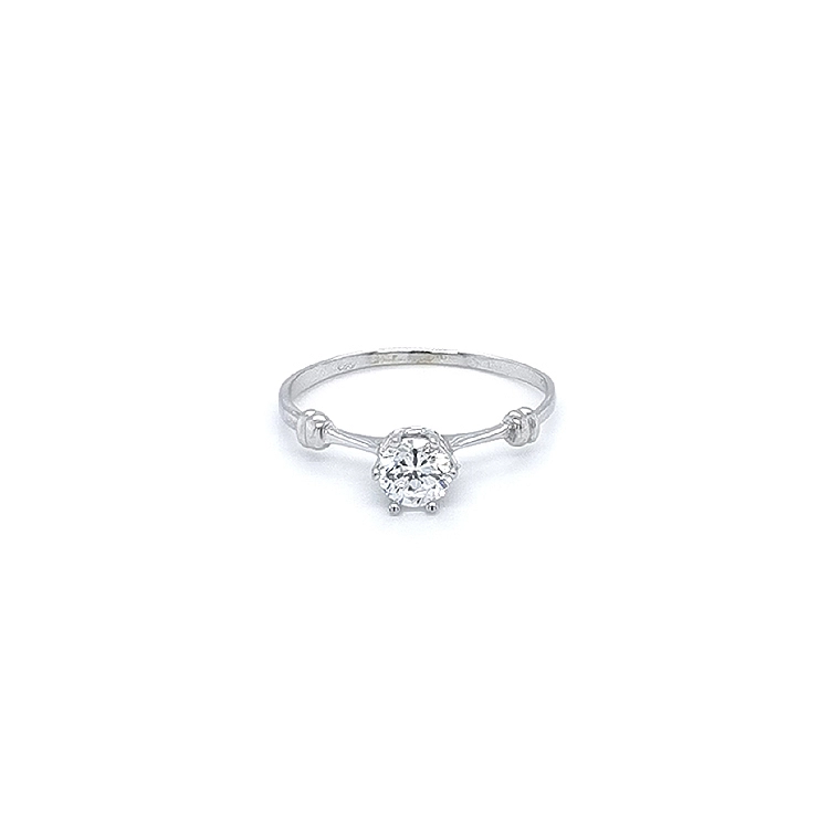 Nhẫn đính hôn bằng vàng trắng và zircon