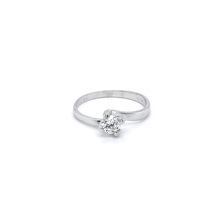 Nhẫn đính hôn bằng vàng trắng và zircon