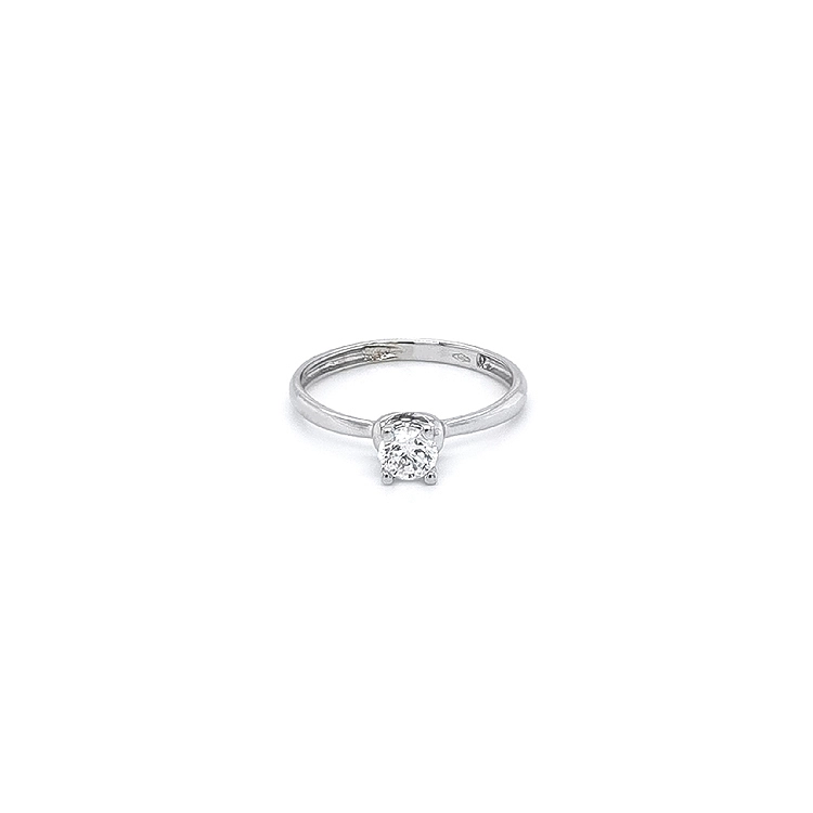 Nhẫn đính hôn bằng vàng trắng và zircon