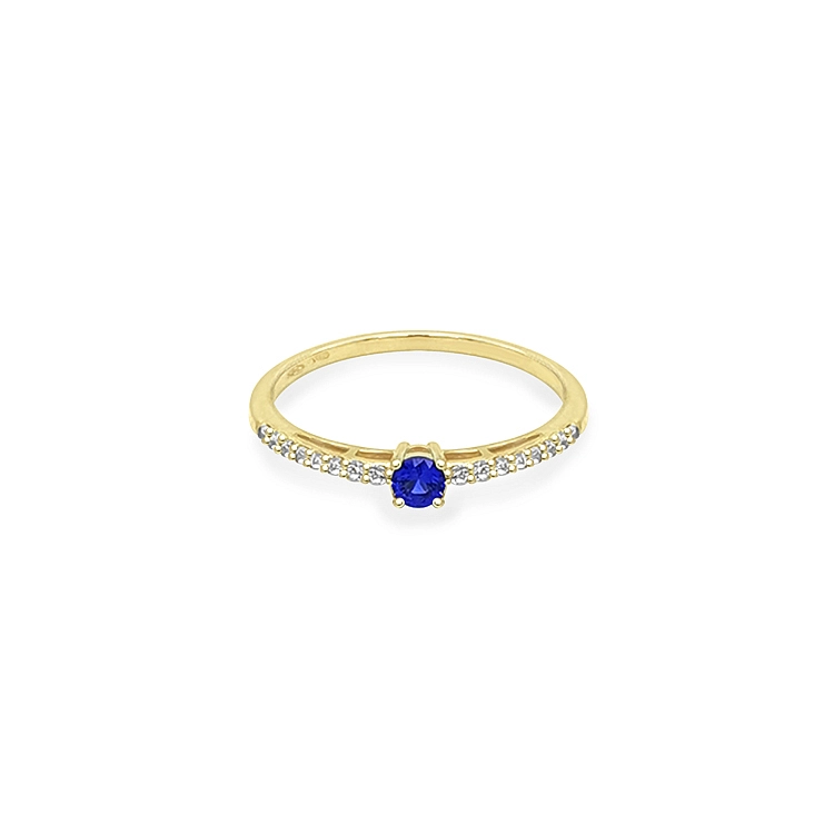 Nhẫn vàng đính đá zircon màu