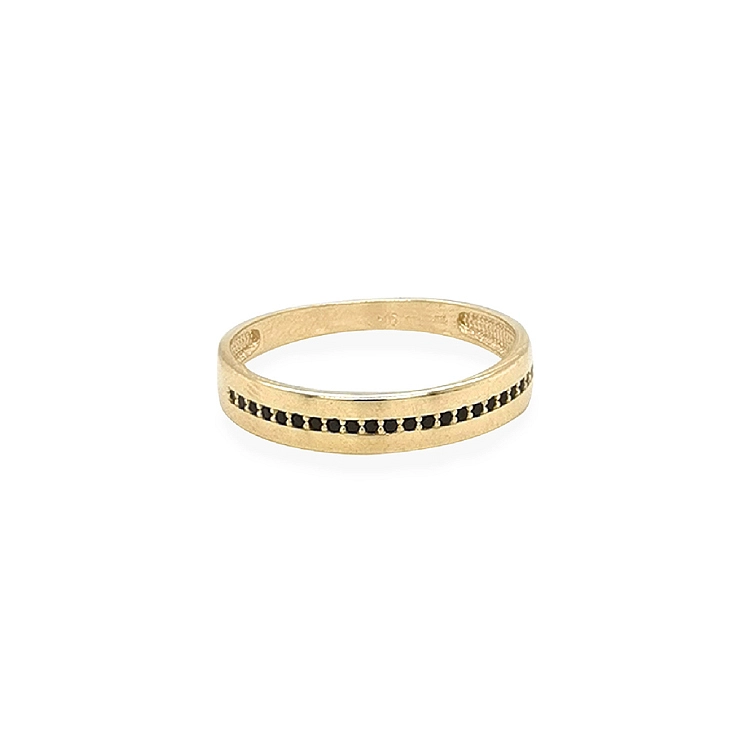 Nhẫn vàng đính đá zircon đen