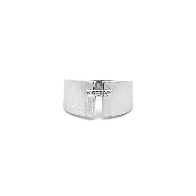 Nhẫn vàng trắng đính đá zircon
